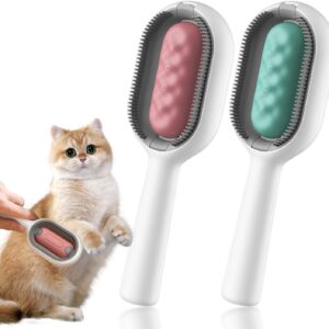 JVHLOV Pack of 2 Cat Brush, Multifunctional Pet Cleaning Brush, Pet Hair Removal Comb with Water Tank, for Massage Care and Remove Hair