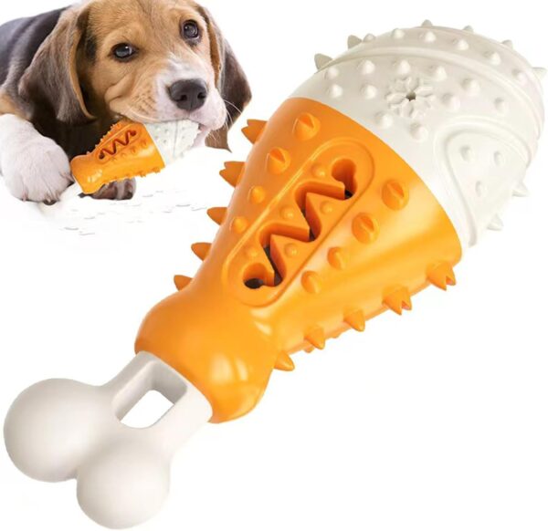 JianbooDCH Dog Toys, Indestructible Dog Chew Toy Dog Toothbrush Puppy Teething Toy Turkey Leg Shape Dog Birthday Present, Food Dispensing and Cooling Fun Features for Large/Medium/Small Dogs