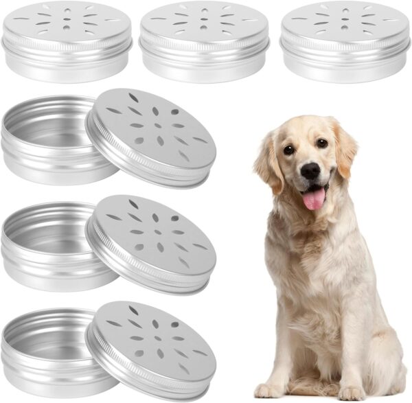 KALIONE 6 Packs Dog Scent Work Tins, Scent Training Box for Dogs, Small Dog Food Container, Agility Training Equipment for Dogs, Dog Scent Training Tools Kit, Aluminum Containers for Dog Nose Training