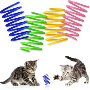 LAMXD 20 Pcs Cat Spring Toys Colorful Spring Cat Toy BPA-free Plastic Coil Spiral Springs Pet Interactive Toys for Cat Kitten Pets Novelty Gift