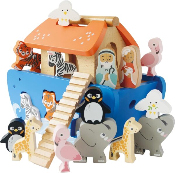 Le Toy Van TV212 Noah's Shape Sorter | Educational Puzzle Sensory Baby Toy with Colourful Ark and Animals-Suitable 2 Year Olds and Older