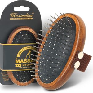 MAXIMILIAN World Class Handmade Dog Brush | Luxury Pet Grooming Comb Great Gentle for Detangling and Removing Loose Undercoat or Shed Fur - Suitable for Dogs Cats Rabbits