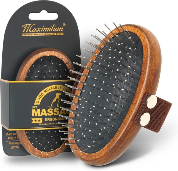 MAXIMILIAN World Class Handmade Dog Brush | Luxury Pet Grooming Comb Great Gentle for Detangling and Removing Loose Undercoat or Shed Fur - Suitable for Dogs Cats Rabbits