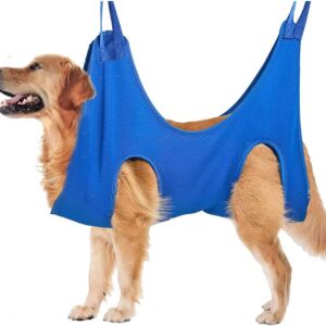 Namvo Pet Grooming Hammock, Dog Cat Hammock Helper Restraint Bag Hanging Harness for Nail Trimming Pet Grooming Table Shower & Bath Accessories-Size:L