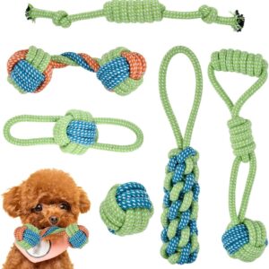 OTYMIOW 6PCS Puppy Rope Toys Dog Toys, Puppy Dog Chew Toys Teething Training, Small Dog Rope Toys Indestructible Dog Tug Rope Interactive Dog Rope Toys, Natural Cotton Rope for Small Medium Dogs