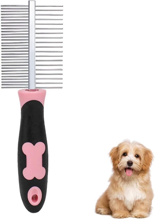 Pet Care Comb Double-Sided Metal Brush Anti-Flea for Animals Rounded Teeth Dog Comb Stainless Steel Pet Comb for Dogs Cats with Short Medium Long Hair