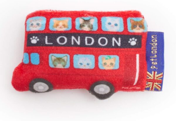 PetLondon Catnip London Bus British Toy for Cats-with crinkle sound to entice kittens or cat, UK design, designer brand