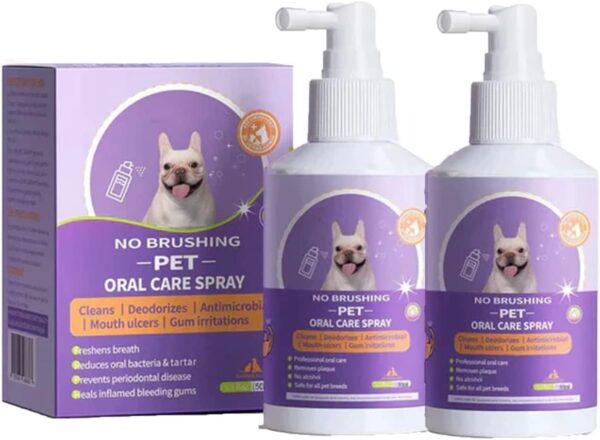 Petry Oral Spray,Teeth Cleaning Spray for Dogs & Cats,Pets Dental Care Bad Breath Treatment,Pet Breath Freshener Spray Care Cleaner,Dog and Cat Natural Breath Freshener