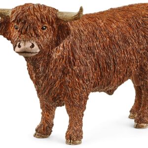 SCHLEICH 13919 Highland Bull Farm World Toy Figurine for children aged 3-8 Years