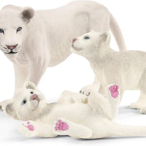 SCHLEICH 42505n Lion mother with cubs Wild Life Toy Figurine for children aged 3-8 Years