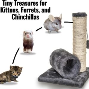 Small Kitten Cat Scratching Post, Cat Tree with Mouse Trap and Hanging Ball, Cat Tree for Indoor Cats with tunnel, Easy to Assemble with Tool, Pet-Friendly Material