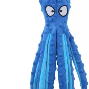 Squeaky INTERACTIVE OCTOPUS Dog and Puppy Chew Toy - BLUE