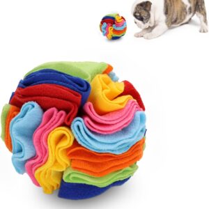 TOPWAYS Snuffle Ball for Dogs Foraging, 15cm Soft Dog Treat Ball Dispenser Puzzle Toys, Educational Foraging Toy Slow Feeder Pet Snuffle Ball for Small Puppy Size Dogs (7 colours)