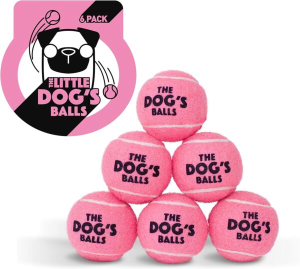 The Little Dog's Balls, Dog Tennis Balls, 6-Pack Small Pink Dog Toy, Strong Dog & Puppy Tennis Ball