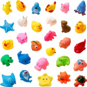 The Twiddlers - 30-Piece Animal Bath Toys Set - Floating Ocean & Farm Animals, Fun Squirty Bath Time Toys for Toddlers & Babies