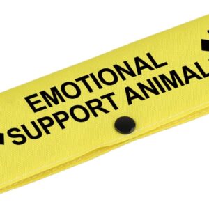 Therapy Service Dog Leash Sleeve Emotional Support Animal Dog Leash Wrap Wrap Alert Hanging ID Patch Tag Pet Birthday Gift(Emotional Support-YE Sleeve)