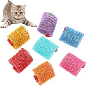 WishLotus Cat Toys, 5pcs Cat Spring Toy Kitten Teething Toys Colorful and Interactive Telescopic Funny Cat Jumping Toy Flexible & Coil Spiral Springs Kitten Chew Toys to Kill Time and Keep Fit