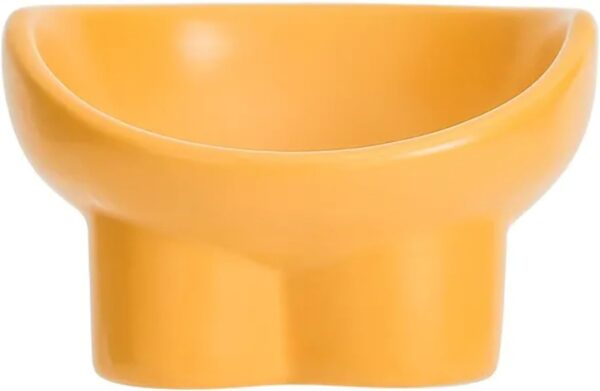 YAOYEENPR Eco-Ceramic Cat Bowl - Mess-Free Feeding Solution for Cats & Dogs!(yellow)