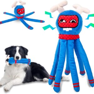 banpa Interactive Dog Toys for Boredom, Squeaky Dog Toy Soft Puppy Teething Toy, Anxiety-Relieving Octopus Small Dog Toys, Suitable for Small and Medium Dogs for Play and Training