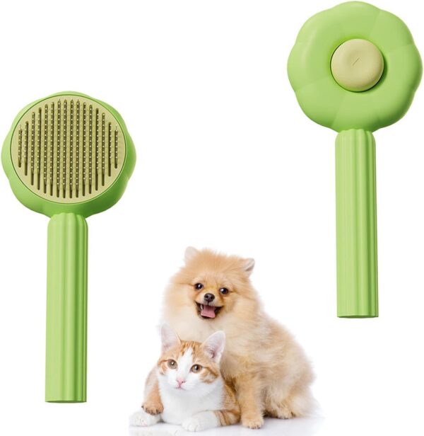 cat brush Pet Hair Cleaner Brush, Pet Combing Brush with Hair Removal Button, pet hair remover washing machine Cute Cat Brush Dog Brush, Reusable kitten Grooming Hair Brush pet brush