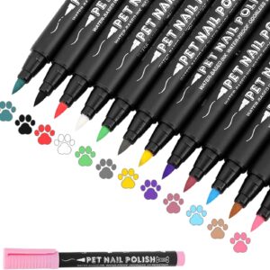 iHMeiju Dog Nail Polish Pen, 12 Colors Pet Nail Polish Set to DIY Beautiful Dog Nails Ideas Dog Nail Polish Pens Quick Dry Creative Dog Accessories Nail Polish Pens.