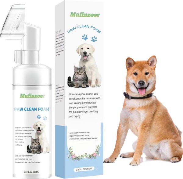 mafinzoer No-Rinse Foaming Cleanser for Pet Foot Washer Care Pet Paw Cleaner Quickly Cleans 200ml