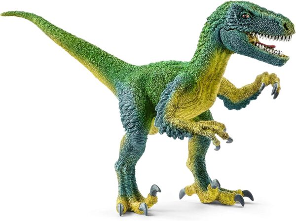 schleich 14585 Dinosaurs Realistic Velociraptor Figurine with Moving Jaw - Detailed Prehistoric Jurassic Dino Figurine and Toy Truck, Durable for Fun Play – Dinosaur Toys, Gift for Boys Age 4+